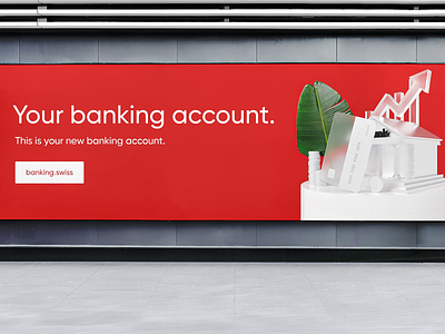 Banking Account Billboard 3d bank bank card banking banking app banking dashboard banking website branding dribbble illustration product ui visualization