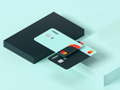 Finci Cards Visuals 3d bank bank app bank card banking app branding cards credit card design product visualization