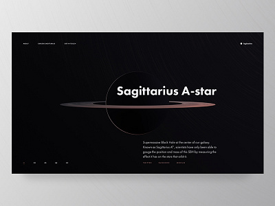 New Website Design for Sagittarius A-star black hole design hello massive product space ui ux web