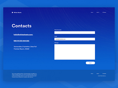 Contacts Page Design of Marketing Website