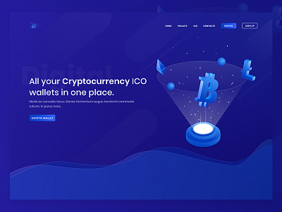 New Website Design for Cryptocurrency Wallets bitcoin design dribbble ethereum figma illustration isometric litecoin mining ui ux web