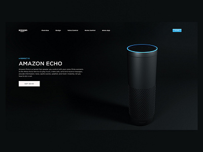 Amazon Echo 3d Render and Website Design Experiment 3d amazon dashboard design dribbble echo product sketch ui ux visualization web