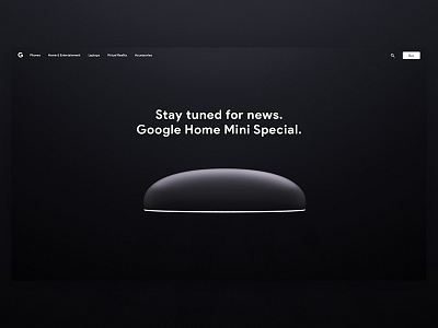 Concept of Google Home Mini Special 3d coming soon dribbble google home mini product render sketch ui ux visualization web design