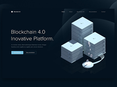 Blockchain 4.0 Web Platform 3d bitcoin blockchain design dribbble illustration isometric mining ui ux visualization web