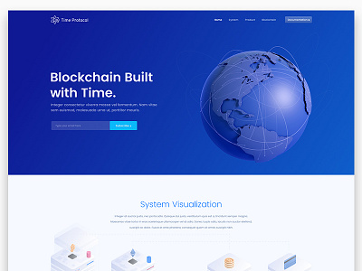 Time Protocol Blockchain Landing Page Design 3d bitcoin blockchain design dribbble illustration isometric mining ui ux visualization web