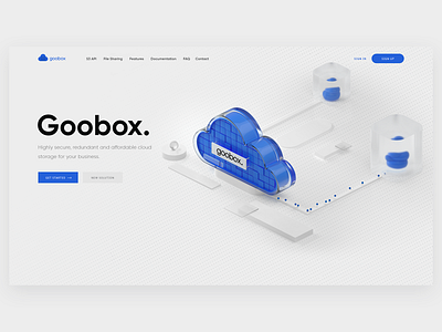 Goobox Cloud Storage 3d design dribbble illustration isometric logo ui ux visualization web design