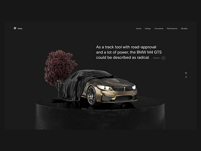 BMW M4 GTS Main Page 3d branding design illustration logo product ui ux visualization web design