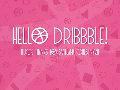 Thanks Shot basketball debut dribbble first shot hello invite pattern pink vector