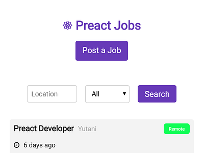 Preact Jobs development preact responsive ui web