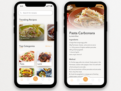 Recipe App Concept food recipe ui ux