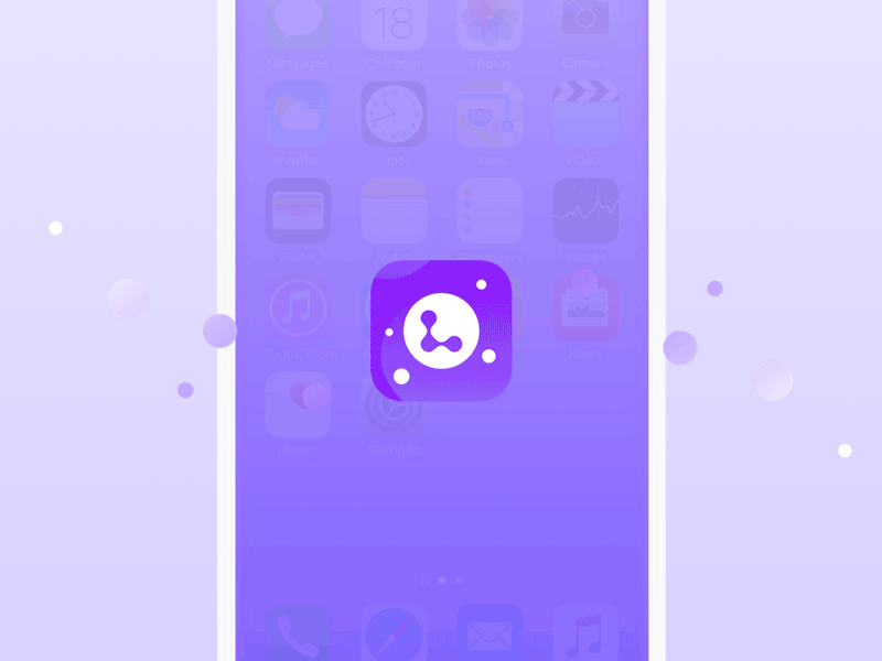 Lightful App Icon! 💜 animation app bubbles circles flat fluid fluidity gooey lightful liquid purple ui