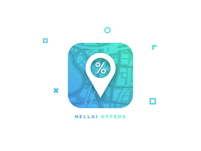 Nellai Offers Logo app blue branding gradient logo map offers