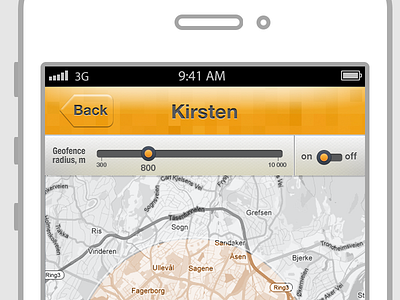 app concept map navigation radius sliders