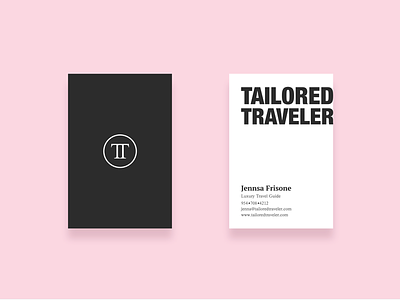 Business Cards for Tailored Traveler branding business card logo minimal stationary travel