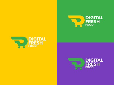 Digital fresh food concept 1 branding cart digital food fresh fruits logo mongram online vegetable