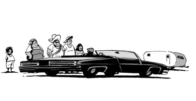 Car In Mexico cartoon graphic novel