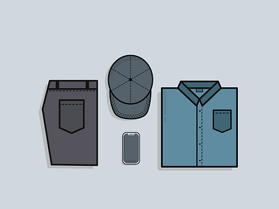 Whoops! I forgot underwear... blue tones design grid illustration layout design outfit outfit grid ui