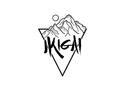 Logo for Ikigai Athletics athletics branding halftone inverse triangle japanes logo mountains