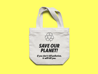 Save Our Planet! Tote Mockup design mockup pollution recycle tote bag