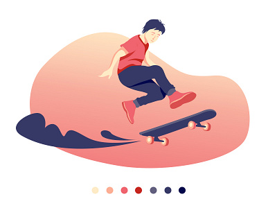 Skateboarding sport 插图