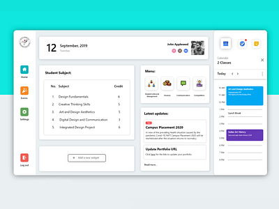 Student Dashboard UI | NIFT CMS