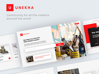 UNEKHA: Online community for creators website design app branding creators design graphic design interaction design logo minimal modern uiux webdesign