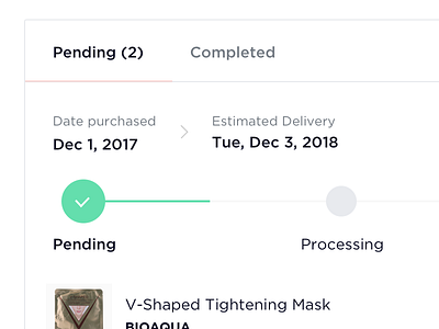 Order tracking tabs