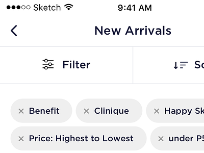 Filter tags ecommerce filter ios tags ui