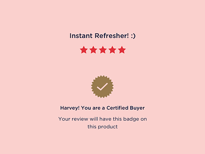 Review Success badge review success ui