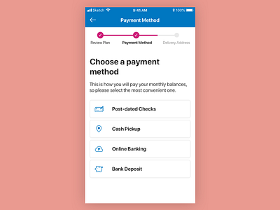Payment options cart checkout form ios onboarding option payment ui