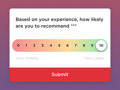 NPS Survey Sheet action sheet gradient ios material modal nps progressbar sheet submit survey ui