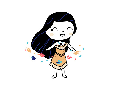 The 100 day project #2 - Pocahontas book character children illustration ipad pocahontas scandinavian tale vector