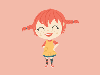 The 100 day project #5 - Pippi Longstocking challenge character ginger girl illustration langstrumpf longstocking pippi