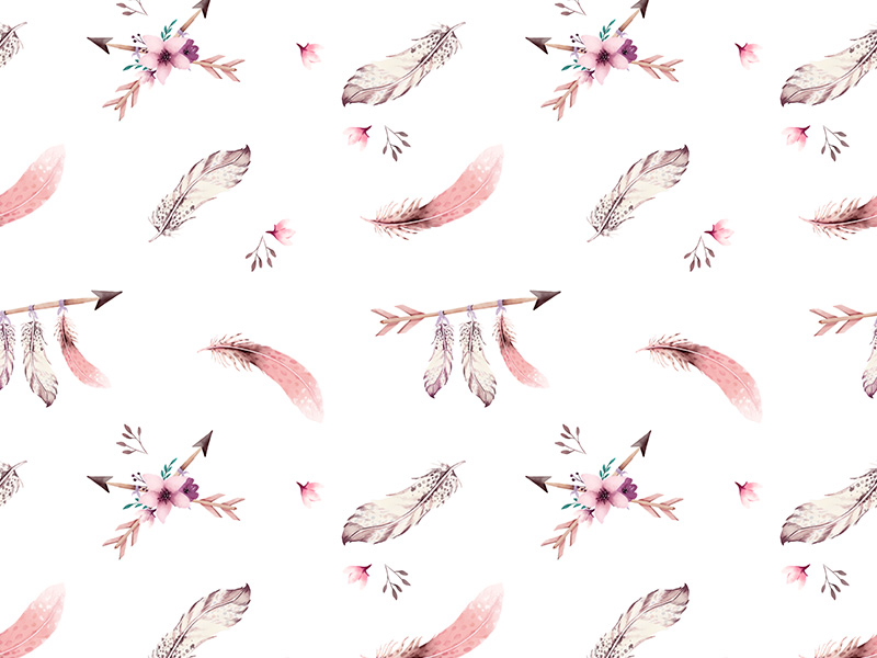 Bohoo - feathers - coordinate pattern by Ewa Brzozowska on Dribbble
