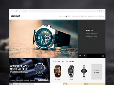 Helios Watch Store clean helios home page landing minimal redesign titan ui watches website