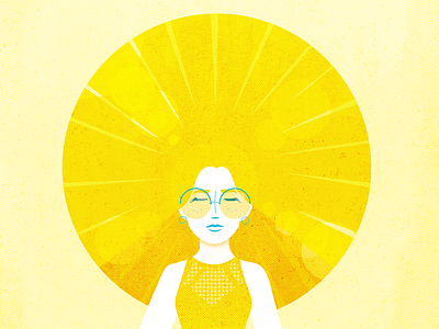 Hello Sunshine! hair illustration illustrator mirjamverhoog sunshine vector woman