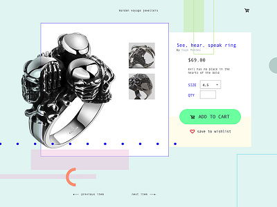 Daily UI 012 - Single Product asymmetry daily ui ecommerce jewelry pastels product page single product