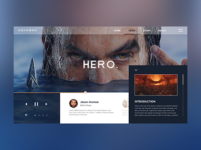 Aquaman video web design color demo design ui web