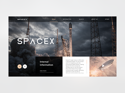 SpaceX web home page design demo design ui web