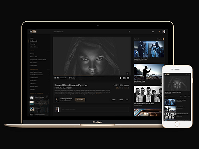 YouTube Redesign concept dark gold redesign youtube