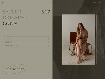 LOUNGEWEAR / Product Page clothes clothes shop dressing e comerce interaction interaction design minimalistic online store product product page shop trendy woman