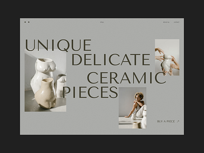 Ceramics. Home page design e commerce homepage online shop shop trendy ui design