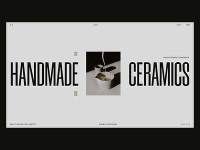 Concept / Handmade Pottery animationstore concept editorial home page interaction landing minimalism minimalistic online shop store typography ui design