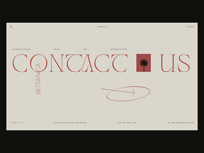 Concept / Botanica / Contact us/ animation contact contacts us interaction minimal minimalistic ui ui design website