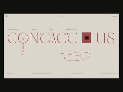 Concept / Botanica / Contact us/ animation contact contacts us interaction minimal minimalistic ui ui design website