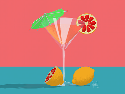 Cocktail flatdesign illustration minimal noise vector web