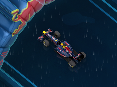 Red Bull Racing RB7 (in Rain) 3d car f1 formula one game illustration maya model rb7 red bull red bull racing render