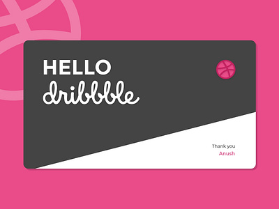 Hello dribbble adobe xd card invitation thank you vector