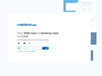 web2desk landing page