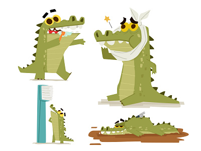 A good alligattor character design characterdesign children book illustration childrens book childrens illustration illustration vector